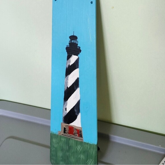 Hand Crafted Cape Hatteras Lighthouse Painting Art Picture Ocean Landscape - Picture 11 of 14